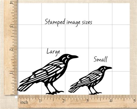 Raven Bird Rubber Stamp Raven Art Animal Stamp Journal Etsy
