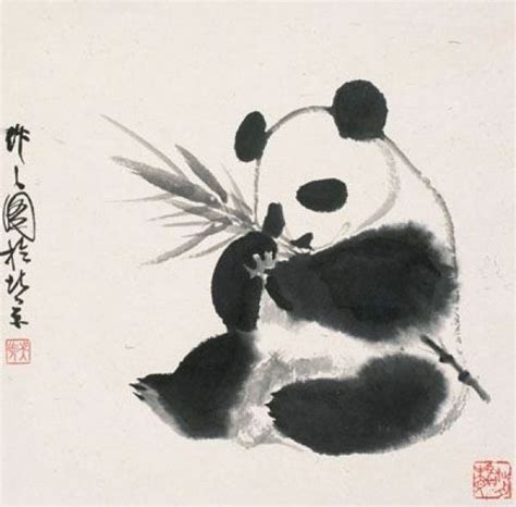 In The Beginning There Was A Panda Ink Painting By Wu Zuoren A