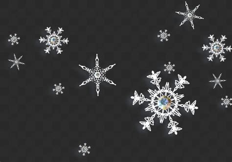 Snowflake Overlays On Transparent Background Png