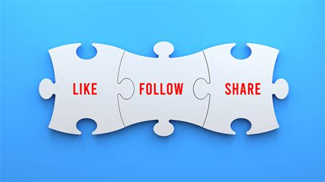 Like Follow Share Puzzle Concept Stock Photo Download Image Now Istock