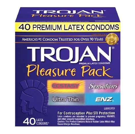 Trojan Pleasure Pack 40 Assorted Condoms Carlo Pacific