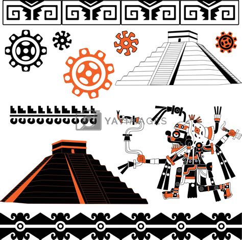 Mayan Patterns On White By Sateda Vectors And Illustrations Free Download