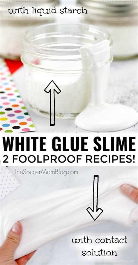 White Glue Slime 2 Foolproof Elmers Glue Slime Recipes Slime No