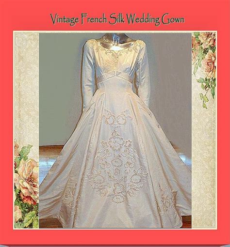 Vintage French Silk Peau De Soie Wedding Gown By Whiteriver51 125000