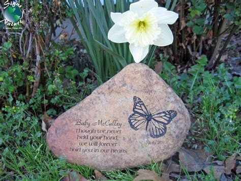 Child Memorial Butterfly Garden Stone 7in 9in Custom Hand Engraved