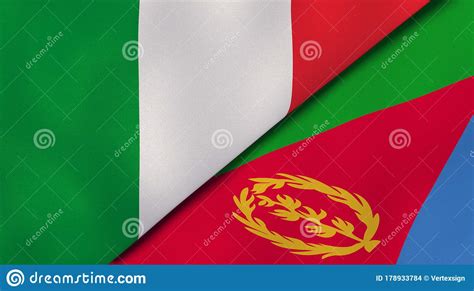 The Flags Of Italy And Eritrea News Reportage Business Background