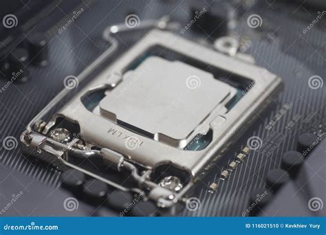 Intel Lga 1151 Cpu Socket On Motherboard Computer Pc Royalty Free Stock