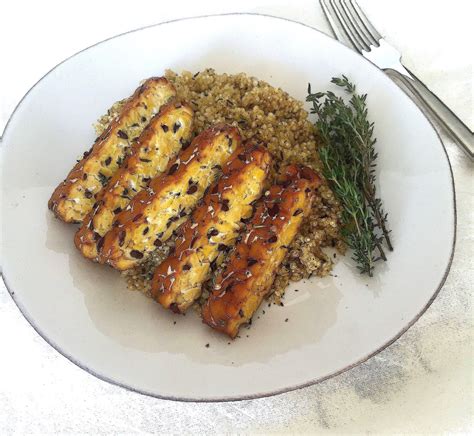 Easy Baked Tempeh With Maple Mustard Marinade Recipe Baked Tempeh