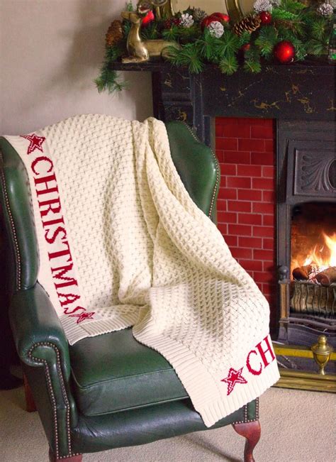 Aran Christmas Throw Christmas Throws Blanket Woollen Blankets