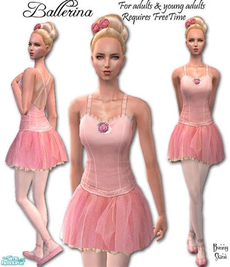 Bunnys Ballerina Pale Pink Tutu Sims 4 Clothing Sims 4 Dresses