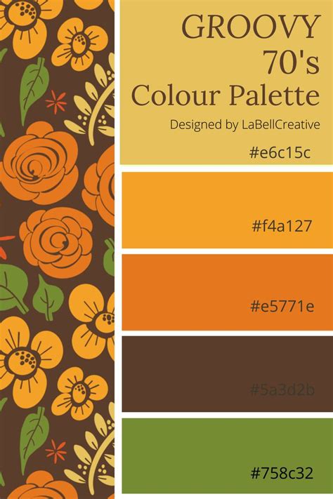 Groovy 70s Colour Palette In 2022 Orange Color Palettes Color