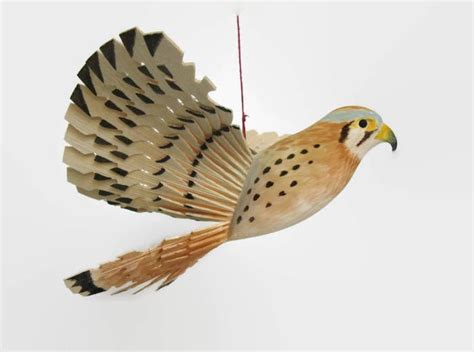 Carved Wooden Bird Small Falcon American Kestrel Woodwork Etsy