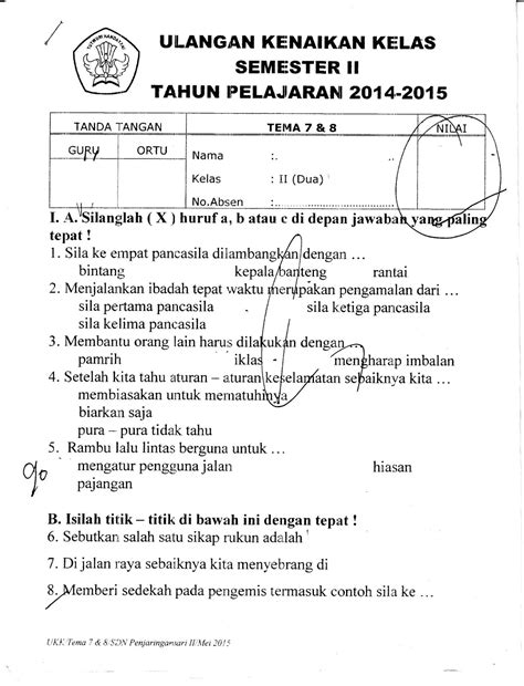 Soal uas tematik mtk kelas 2 - nsaswap