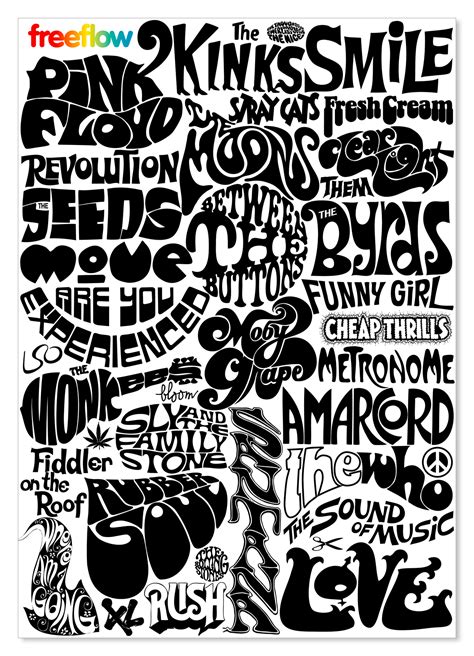 Retro Fonts Psychedelic Typography Psychedelic Design Hippie Logo