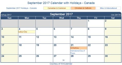 Printable calendar of september 2017. Print Friendly September 2017 Canada Calendar for printing
