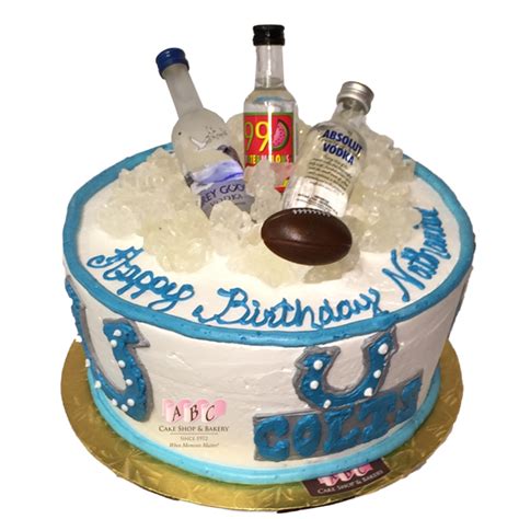 It's cake and ice cream all in one! (1829) Colts Football Cake topped with Mini Vodka - ABC ...
