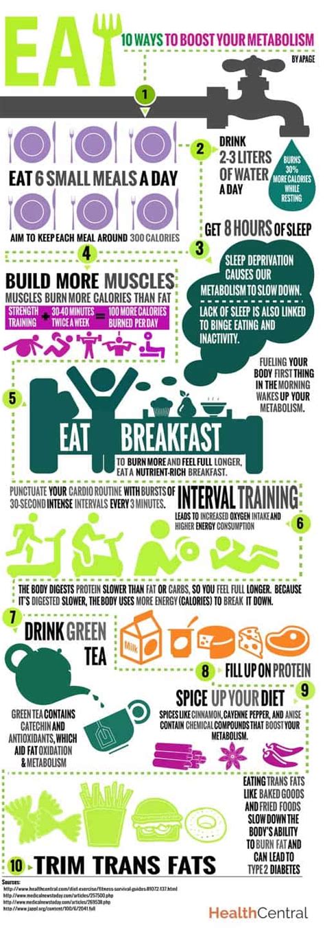10 Ways To Boost Your Metabolism Daily Infographic