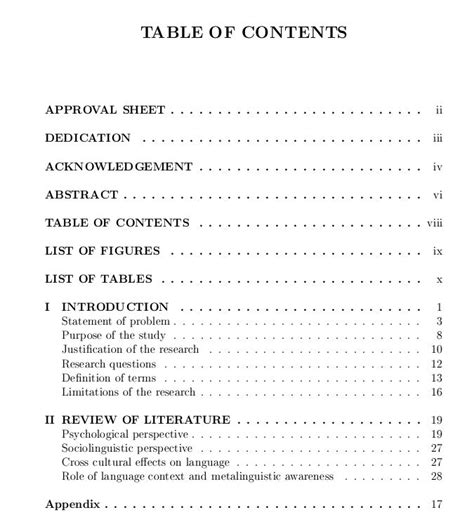 sample   table  content  style dissertation table  contents