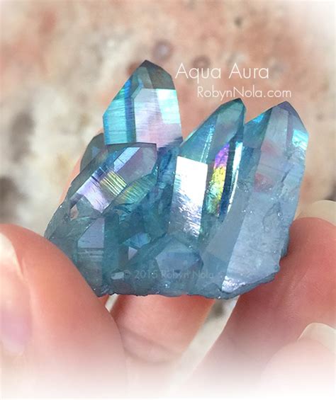 New Aqua Aura Quartz Crystal Cluster Robyn Nola Ts