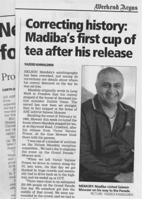 Correcting History Madibas First Cup Of Tea After His Release