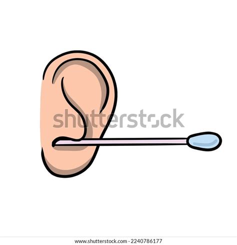 Cleaning Ears Hygienic Ear Stick Medical Stock Vector Royalty Free