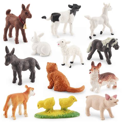 Farm Animal Figurines 12pcs Farm Figurines Animal Toys Realistic