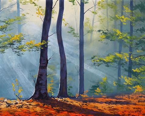 Forest Sunlight Painting By Artsaus Painting Art Forest