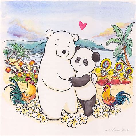 Commission Honeymoon In Hawaii Cute Panda Wallpaper Polar Bear