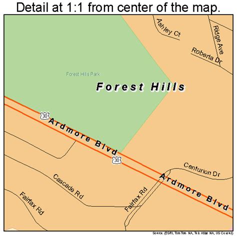 Forest Hills Pennsylvania Street Map 4226592