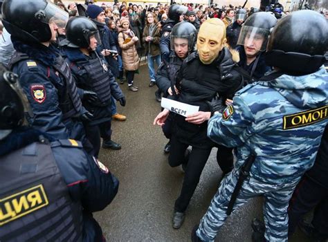 Russian Police Detain Hundreds Of Protesters As Seven Demonstrators Are Jailed For 2012 Anti