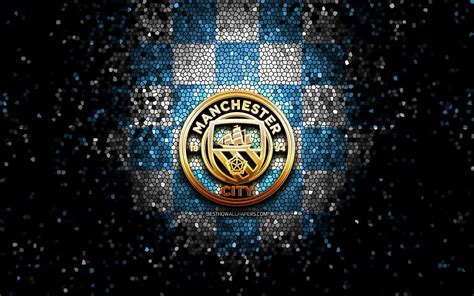 Download Wallpapers Manchester City Fc Glitter Logo Premier League