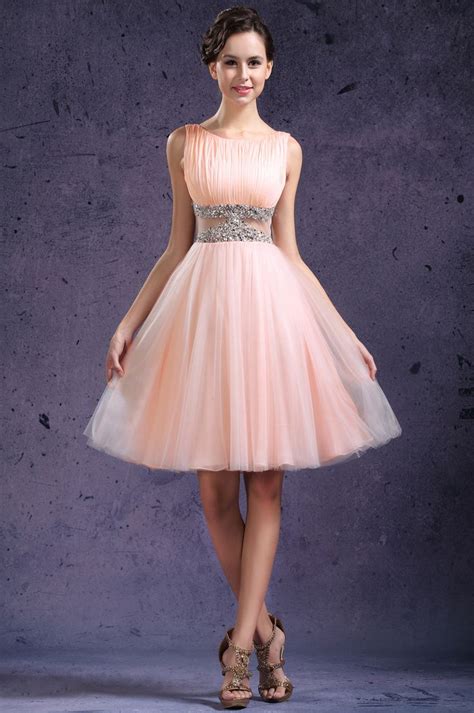 Edressit New Glamouring Sleeveless Peach Cocktail Dress