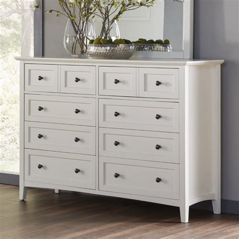 Modus Paragon Modern Engineered Wood 8 Drawer Dresser In White