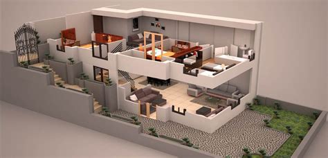 Duplex 3d Plan House Flooring House Design Kitchen House Design