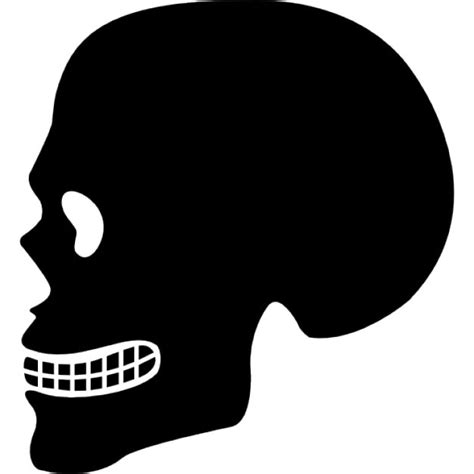 Human Skull Side View Silhouette Icons Free Download