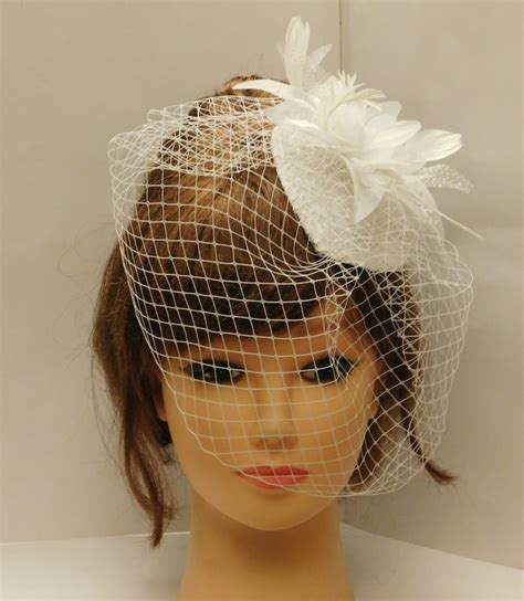 Birdcage Veil Hat Fascinator Bridal Ivory Fascinator Wedding Etsy Uk