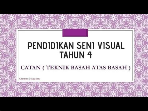 Ia menghasilkan kesan lut sinar. APA ITU CATAN ? (Teknik Basah atas Basah) - YouTube