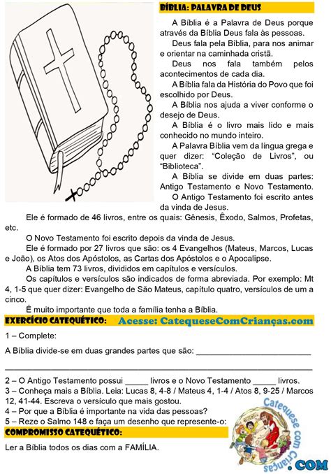 Atividades Sobre A Bíblia Para Catequese