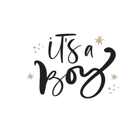 Its A Boy Vector Handwritten Calligraphy Baby Lettering Text Children