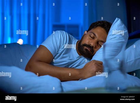 Man Sleeping In Bed At Night Hi Res Stock Photography And Images Alamy