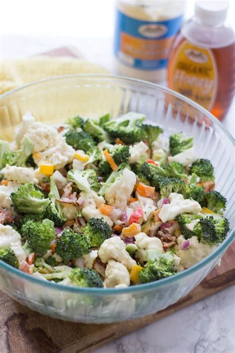 Find this pin and more on soups on by patricia ritterson. Sweet Cauliflower and Broccoli Salad with Bacon | Recipe (With images) | Broccoli salad bacon ...