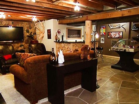 So a great way to do this is to turn the poles in your basement into faux stone columns. Chillaxation Man Caves | Man Caves | DIY