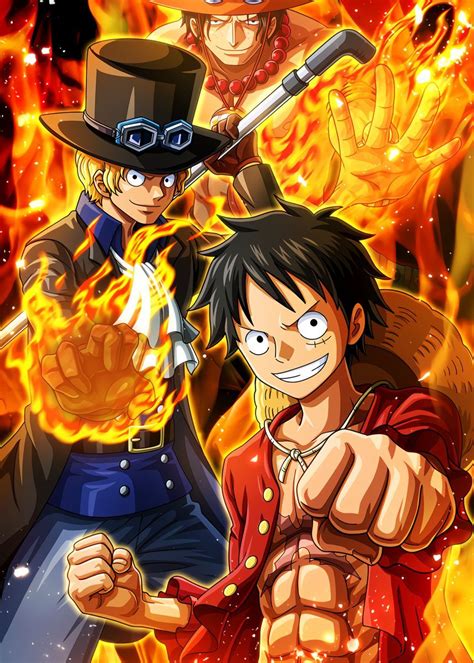 Luffy Sabo Ace Poster By Onepiecetreasure Displate Manga Anime