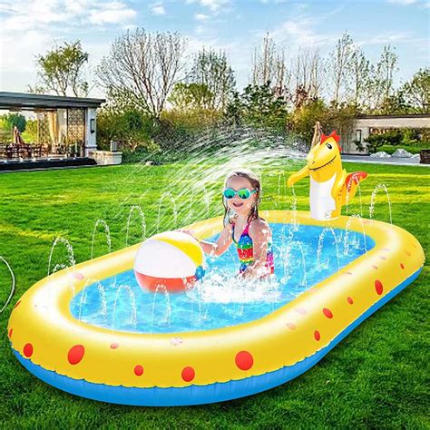 Inflatable Sprinkler Pool For Kids 3 In 1 Baby Pool Outdoor Splash Pad