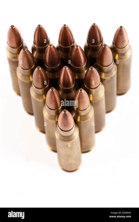 Rifle Bullets Close Up Isolated On White Background Stock Photo Alamy