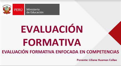 Minedu EvaluaciÓn Formativa Enfocada En Competencias Youteacher