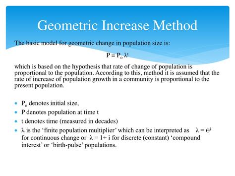 Ppt Population Forecasting Using Geometric Increase Method Powerpoint
