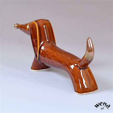 Dog Figurine Ceramic Sculpture Dachshund Dog Collection Etsy