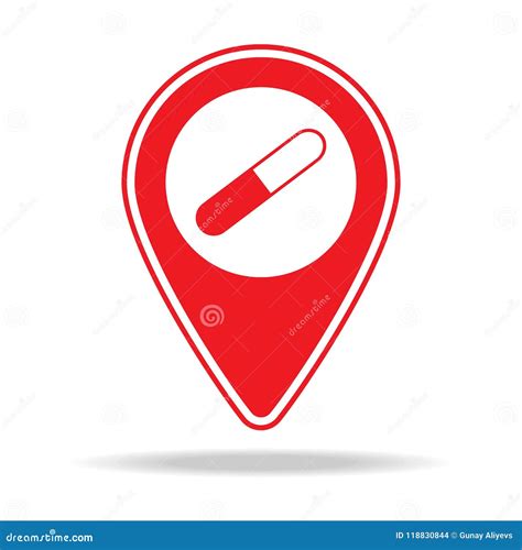 Pharmacy Map Pin Icon Element Of Warning Navigation Pin Icon For