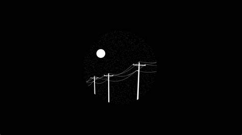 933812 Night Black Stars Minimalism Moon White Sky Circle Dark